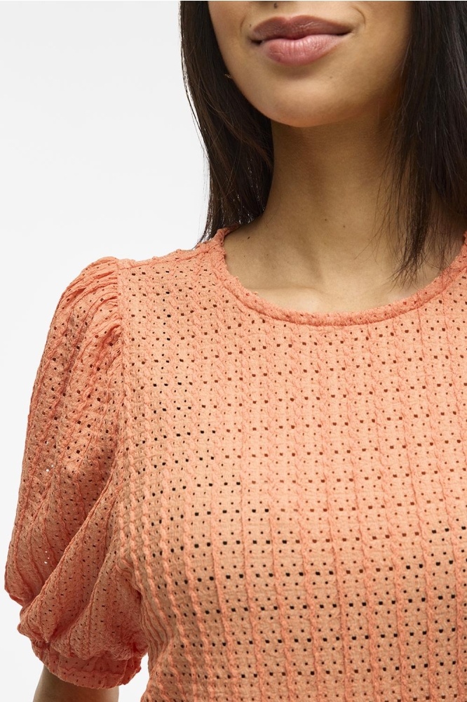 VIMINERA O-NECK 2/4 TOP/TES 14106721 CADMIUM ORANGE